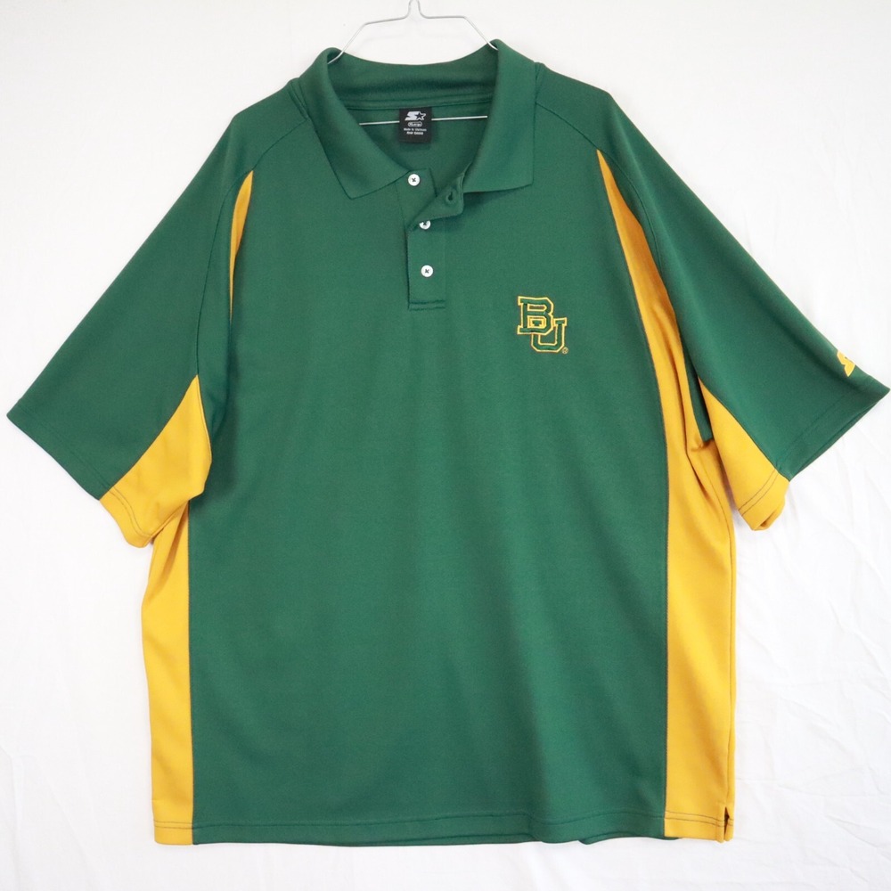 Baylor Bears Polo Shirt Mens XL Starter Performance Golf Green Short Sleeve